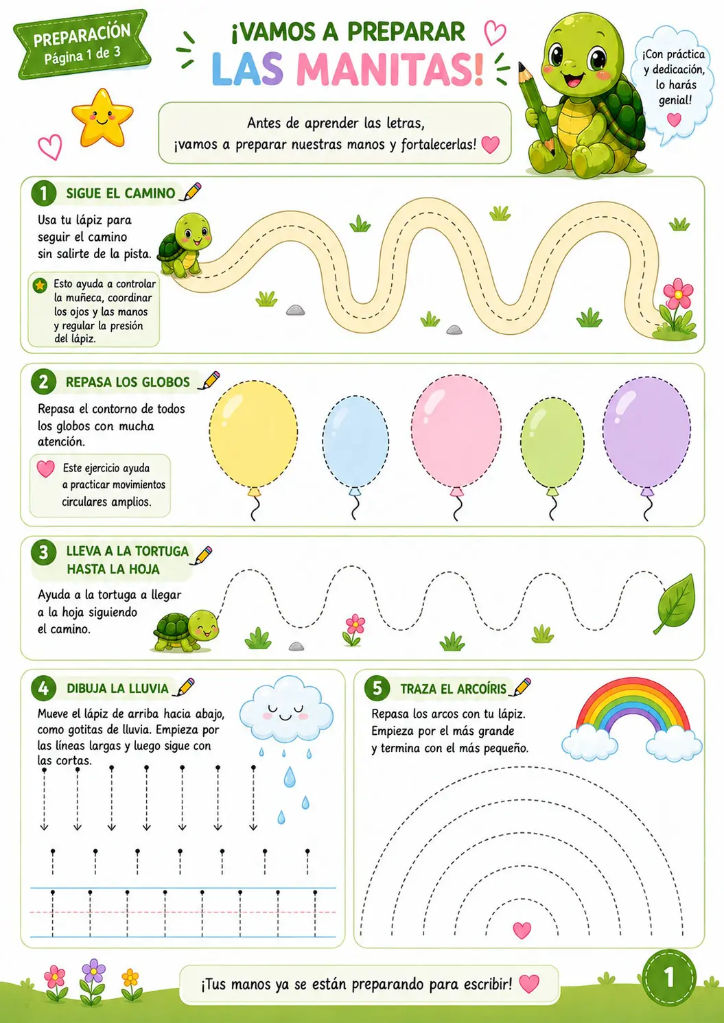 Contenido de los cuadernos de práctica de letra cursiva